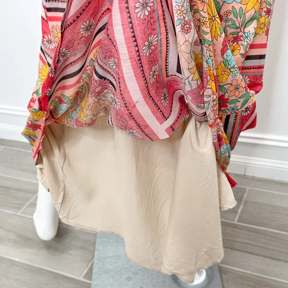 Anthropologie Laia Dea Long Sleeve Printed Off-Shoulder Maxi Dress Women's Sz S
